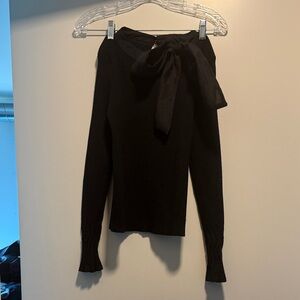 Chicwish Elegant Black Sweater with Bow